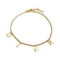 Pulseira Feminina Vintage De Aço Inoxidável Com Pingente De Letra E Estrela, Joia De Luxo Da Moda,