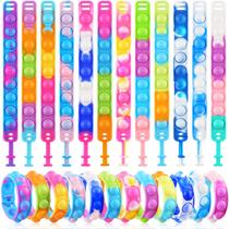 Pulseira Fidget Pummoms Pop - 24 Unidades Ajustáveis para Crianças e Adultos