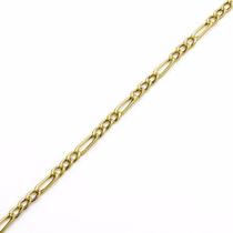 Pulseira Fígaro 3 X1 Com 21cm Em Ouro 18k 750