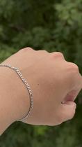 Pulseira Fígaro Aço Inox Prateada Antialérgica Brilho Intenso Não Escurece Resistente à Água Acessório Premium -