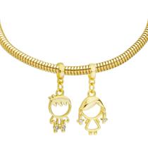 Pulseira Filhos Casal Banhado a Ouro 18k