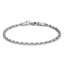 Pulseira Fina Cordão Torcido 2mm Aço Inox 316l Pulseira Fina Cordão Torcido 2mm Aço Inox 316l