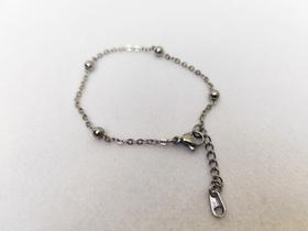 Pulseira Fina Corrente Elos e Bolinhas 4mm em Aço Inox Antialérgico Pulseira Fina Corrente Elos e Bolinhas 4mm em Aço Inox Antialérgico