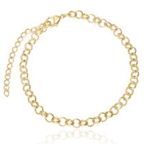 Pulseira Fina Elo Português Folheado em Ouro 18k Pulseira Fina Elo Português Folheado em Ouro 18k