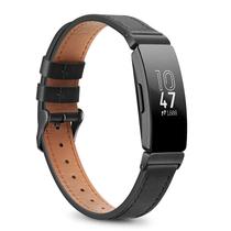 Pulseira Fintie de Couro Genuíno para Fitbit Inspire 2/Inspire HR/Inspire - Preta