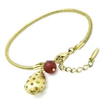 Pulseira Fio Alemão Com Pingentes Banho Ouro 18k 433