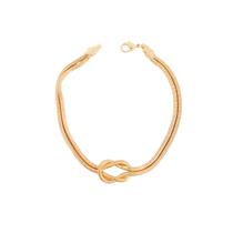 Pulseira Fio Alemão Nó Entrelaçado Banhada a Ouro