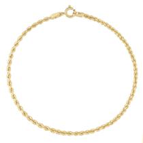 Pulseira Fio Torcido Tipo Baiano Em Ouro 18k 750