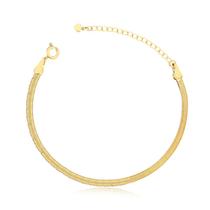 Pulseira Fita Italiana 3 mm Banhada a Ouro