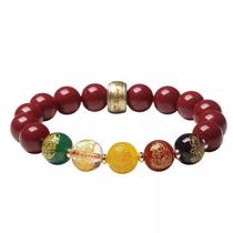 Pulseira Five Element Cinnabar com contas Wealth Gods Pulseira Five Element Cinnabar com contas Wealth Gods