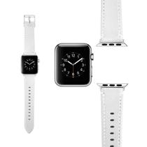 Pulseira Flix de compativel Couro Para compativel Apple Watch 42mm 44mm Branca