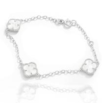 Pulseira Flor 3 Trevo Em Prata Original 925 Delicada Unissex