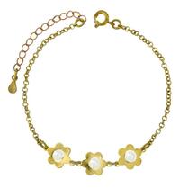 Pulseira Florzinha Banhado a Ouro 18k