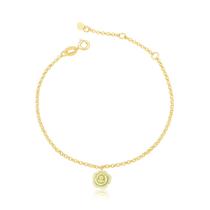 Pulseira Florzinha Off White Revestida em Ouro
