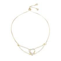 Pulseira folheada a ouro 18k ajustável coração zircônias cristal breila Pulseira folheada a ouro 18k ajustável coração zircônias cristal breila