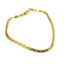 Pulseira Folheada A Ouro 18K Com Elos Retangulares