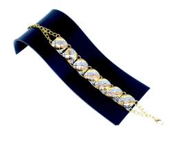 Pulseira Folheada a Ouro 18k Turquia Com Ródio Branco Pulseira Folheada a Ouro 18k Turquia Com Ródio Branco
