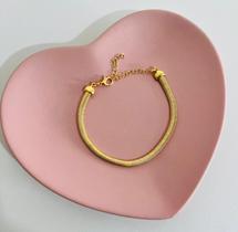 Pulseira folheada a ouro fio alemão malha delicada