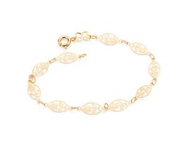 Pulseira folheada a ouro infantil com flores 551234 Rommane