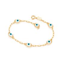 Pulseira folheada a ouro olho grego COLORIDO 551411 Rommanel