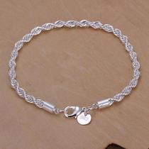 Pulseira Folheada A Prata 925 Tipo Corda Cordão Pulseira Folheada A Prata 925 Tipo Corda Cordão