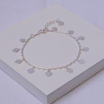 Pulseira Folheada a Prata com Corações Pendente