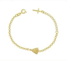 Pulseira Folheada N Sr Aparecida Alongador Com Cruz Pulseira Folheada N Sr Aparecida Alongador Com Cruz