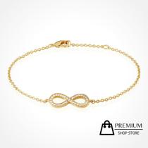 Pulseira Folheada Ouro Joia do Infinito com Strass