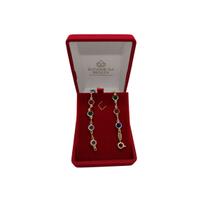 Pulseira Folheada Pedras Coloridas Redondas 18cm