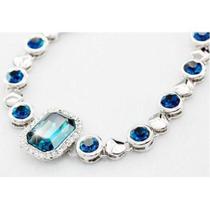 Pulseira Folheado A Ouro Branco E Cristal Pulseira Folheado A Ouro Branco E Cristal