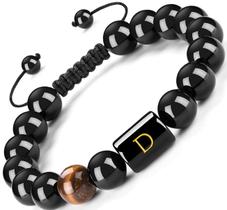 Pulseira FRG com Miçangas de Ônix Preto e Olho de Tigre Pulseira FRG com Miçangas de Ônix Preto e Olho de Tigre