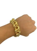 Pulseira Friso 20mm - Banhado a Ouro 18k - Dourado - 22cm