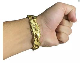 Pulseira Friso S 16Mm Fecho Jacaré - Banhado A Ouro 18K