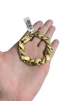 Pulseira Friso S Bordado 13Mm - Banhado A Ouro 18K