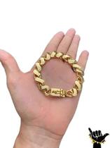 Pulseira Friso S Dupla Face 12Mm - Banhada A Ouro 18K Pulseira Friso S Dupla Face 12Mm - Banhada A Ouro 18K