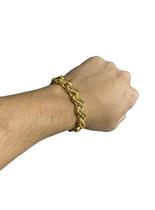 Pulseira Friso S Vado 13Mm Fecho São Jorge Banhado A Ouro