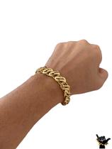 Pulseira Friso S Vazado 12mm - Banhada a ouro 18k