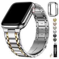Pulseira Fullmosa para Relógio 46mm Aço Inoxidável Prata e Dourado
