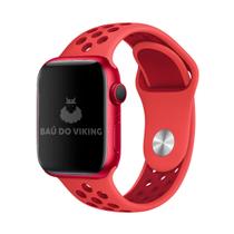 Pulseira Furos Compatível Com Apple Watch Red - Baú do Viking