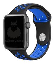 Pulseira Furos ML Preto/Azul Compatível Apple Watch 40mm Pulseira Furos ML Preto/Azul Compatível Apple Watch 40mm