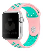 Pulseira Furos ML Rosa/Turquesa Compatível Apple Watch 40mm Pulseira Furos ML Rosa/Turquesa Compatível Apple Watch 40mm