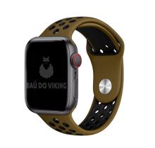 Pulseira Furos SM Oliva/Preto Compatível Apple Watch 44mm