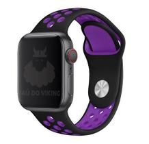 Pulseira Furos SM Preto/Violeta Compatível Apple Watch 40mm Pulseira Furos SM Preto/Violeta Compatível Apple Watch 40mm