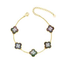 Pulseira Fydesta Clover banhada a ouro 18K com madrepérola Pulseira Fydesta Clover banhada a ouro 18K com madrepérola