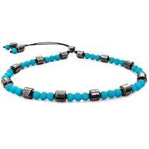 Pulseira Gafeno Azul Turquesa Fina Masculina