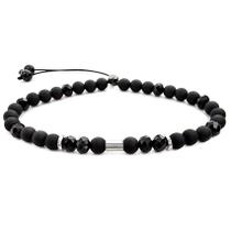 Pulseira Gafeno De Pedra Cristal Preta Fosco