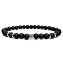 Pulseira Gafeno De Pedras Masculina Preta Pulseira Gafeno De Pedras Masculina Preta