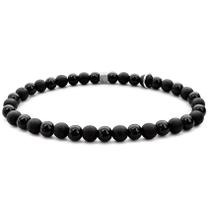 Pulseira Gafeno De Pedras Masculinas Preta