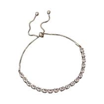 Pulseira Geométrica Ajustável Com Strass Para Mulheres, Joias De Moda Para Festas E Casamentos