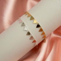 Pulseira Geométrica em Triângulo Banhado a ouro 18k